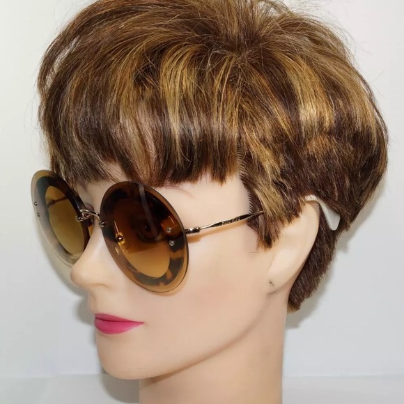 Miu Miu Round Wire Tortoise Sunglasses - Picture 3 of 4